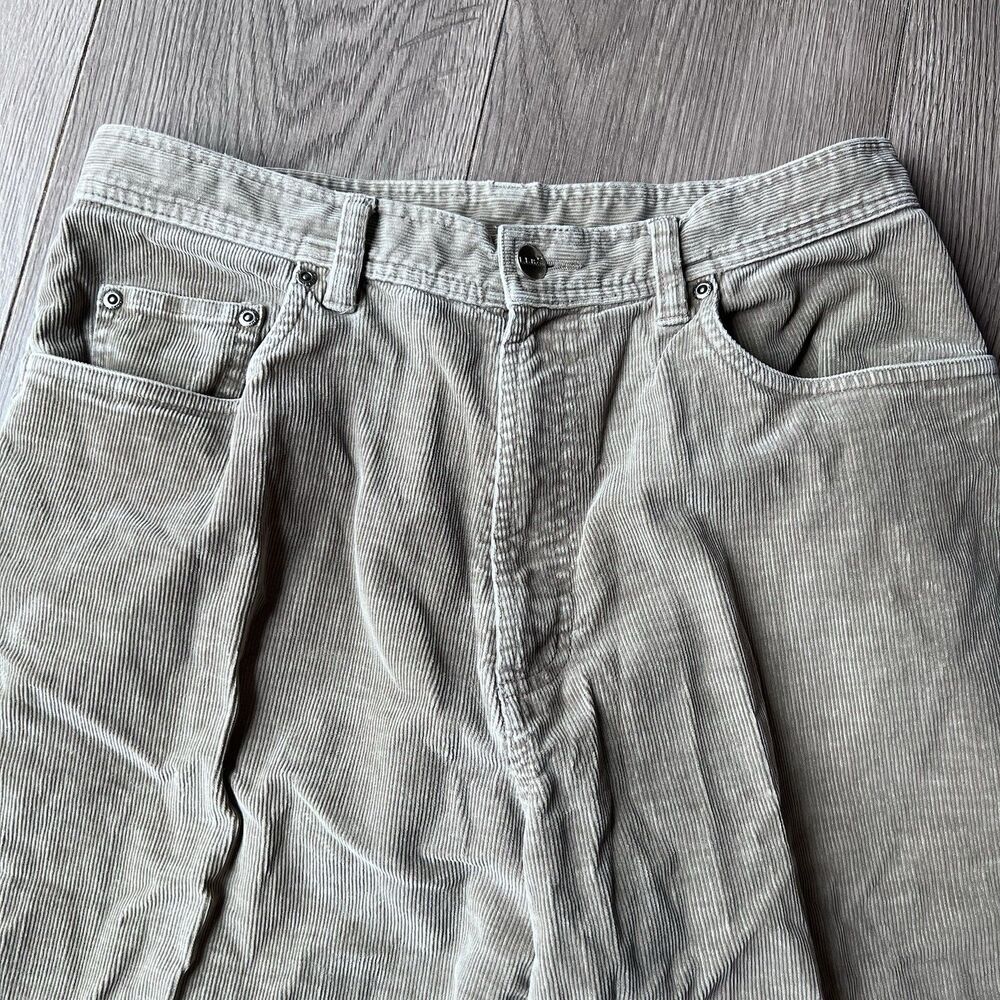 LL Bean Corduroy Pants Taupe Straight Leg Classic Women's 14 Petite - Picture 4 of 9